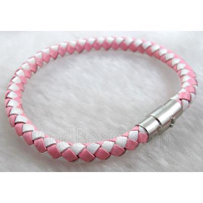 Leather Bracelet, magnetic clasp