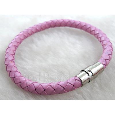 Leather Bracelet, magnetic clasp