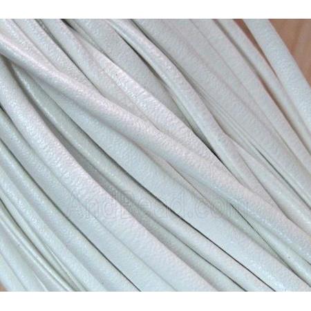 PU leather Cord, flat, white