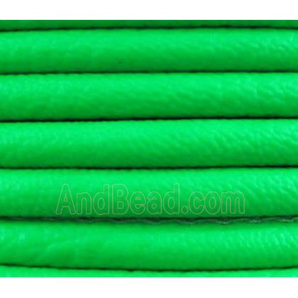 PU leather Cord, round, green