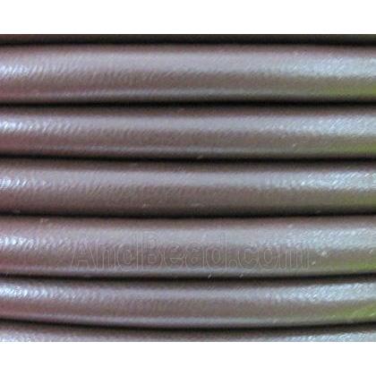 PU Leather Cord, round, coffee