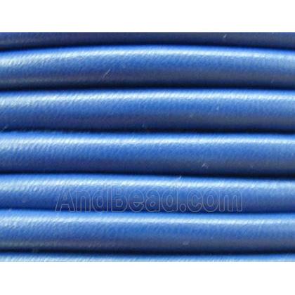 PU Leather Cord, round, blue