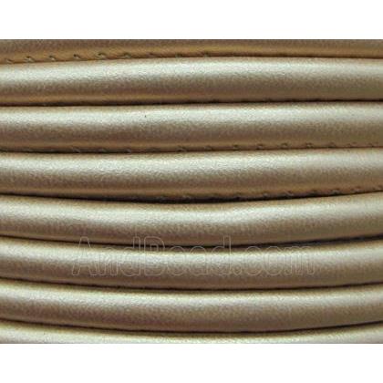 PU leather Cord, round, gold plated