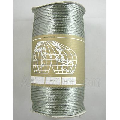 Satin Rattail Cord, Silver Gray