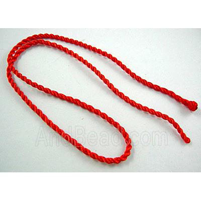 Sennit Necklace Cord, Rattail Nylon, Red