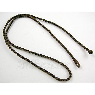 Sennit Necklace Cord, Rattail Nylon, Coffee