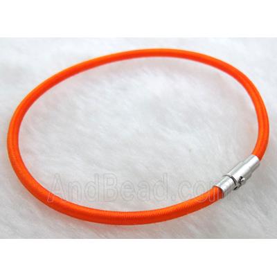 silk-braiding Rubber bracelet, magnetic clasp, orange