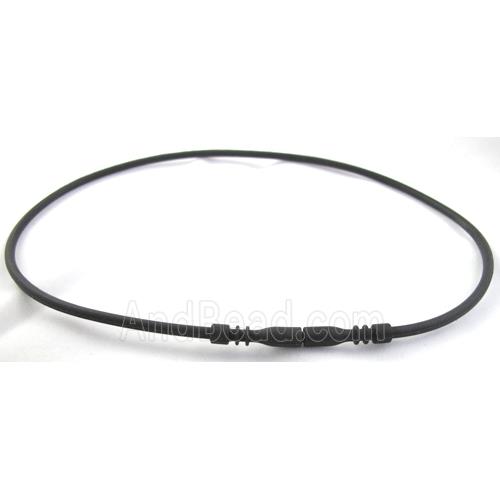 Jewelry making necklace cord, rubber, black
