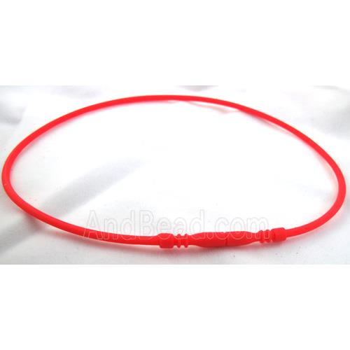 Jewelry making necklace cord, rubber, red