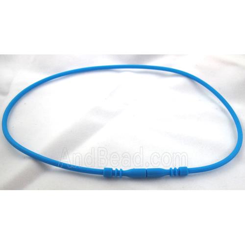 Jewelry making necklace cord, rubber, blue