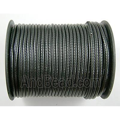 waxed cord, round, jewelry binding, black