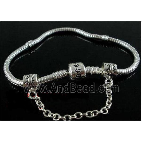 Bracelet Stopper Safety Chain, screw, Tibetan Silver connector