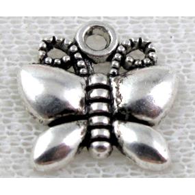 Tibetan Silver pendants, Lead free and nickel Free, butterfly
