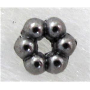 Black color plated Tibetan Silver Spacer Beads, 3.5mm dia
