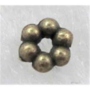 Antique Bronze plated Tibetan Silver DAISY SPACER, 3.5mm dia