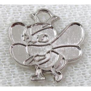 Tibetan Silver honeyBee charm pendant, 18x18mm