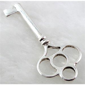 Key charms, Tibetan Silver non-nickel, 26x60mm