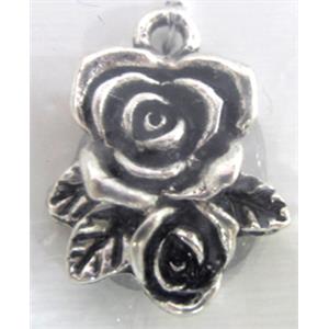 Tibetan Silver flower pendant non-nickel, 19x16mm