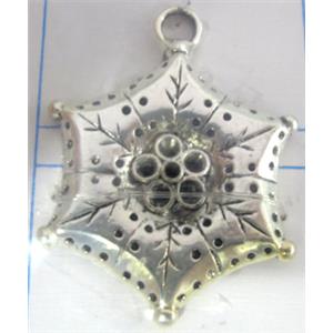 Tibetan Silver pendant non-nickel, 42x32mm