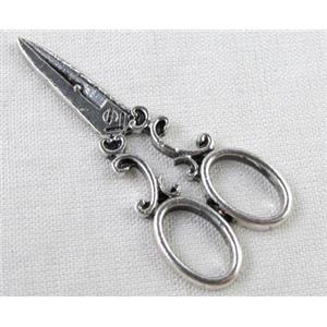 Forfex Charm, Tibetan Silver pendants, Non-Nickel, 14x39mm