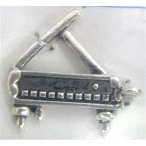 Tibetan Silver piano pendants, Non-Nickel, 26x27mm