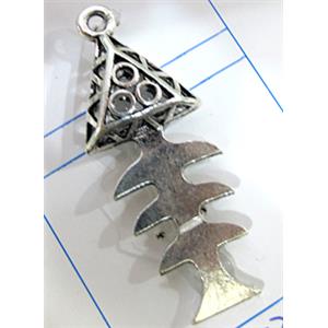 Tibetan Silver pendants, Non-Nickel, 44x12mm