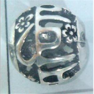 Tibetan Silver Beads, hollow, lead free and nickel free, approx 9mm dia