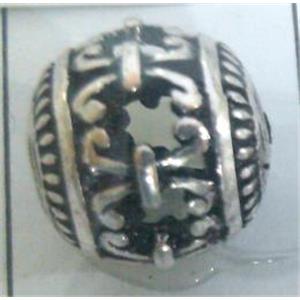 Tibetan Silver Beads, hollow, lead free and nickel free, approx 9mm dia