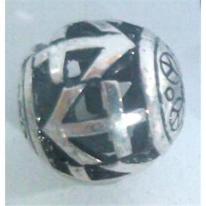 round tibetan silver beads, hollow, lead free and nickel free, approx 9mm dia