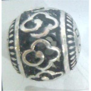 round tibetan silver beads, hollow, lead free and nickel free, approx 9mm dia