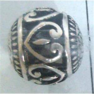 round tibetan silver beads, hollow, lead free and nickel free, approx 9mm dia