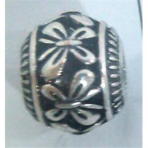 Tibetan Silver Beads, hollow, lead free and nickel free, approx 15mm dia, 7mm hole