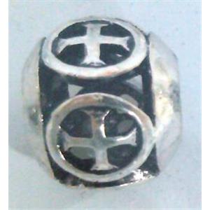 Tibetan Silver Beads, hollow, lead free and nickel free, approx 9mm dia, 4mm hole
