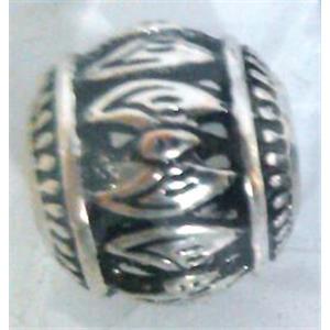 Tibetan Silver Beads, hollow, lead free and nickel free, approx 9mm dia, 4mm hole