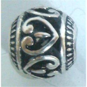 round tibetan silver hollow beads, lead free and nickel free, approx 9mm dia, 4mm hole
