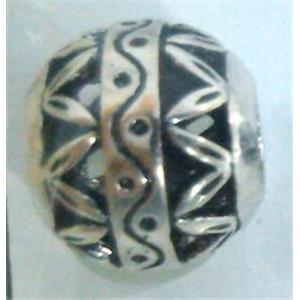round tibetan silver hollow beads, lead free and nickel free, approx 9mm dia, 4mm hole