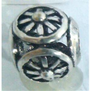 round tibetan silver hollow beads, lead free and nickel free, approx 9mm dia, 4mm hole