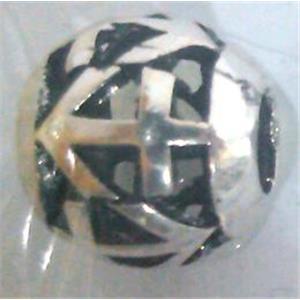 round tibetan silver hollow beads, lead free and nickel free, approx 11mm dia, 5mm hole