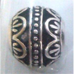 round tibetan silver hollow beads, lead free and nickel free, approx 9mm dia, 4mm hole