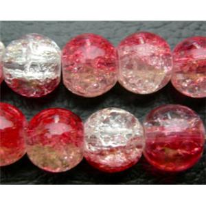 Crackle Glass Round Beads, 10mm dia, 90pcs per st