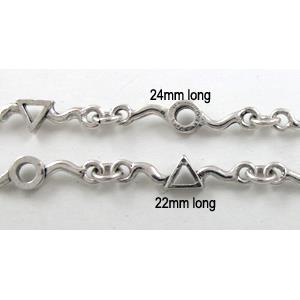 Antique Silver Alloy Chain, 24mm, 22mm length