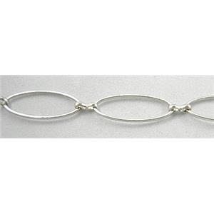 Platinum Plated Copper Chain, 10.5x25mm