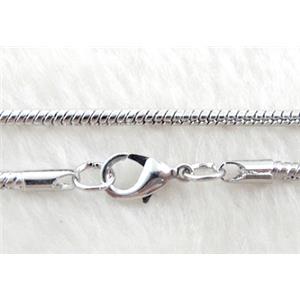 Copper Necklace Chain Necklace Platinum Plated, approx 3mm dia, 45cm length