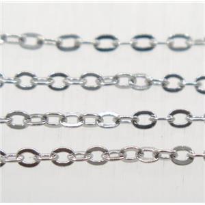 Platinum Plated Copper Chains, 2x2.5mm