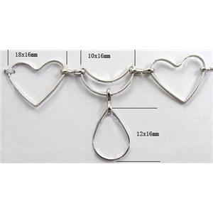 Handcraft copper chain, 18x16mm, 10x16mm,12x16mm, gold plated