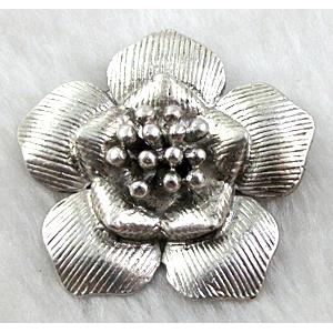 Tibetan Silver Charms flower, 45mm dia