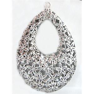 Tibetan Silver go-go pendants, Lead and nickel Free, 40x65mm