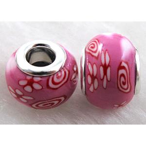 Fimo Polymer Clay Beads, 14mm dia, 11mm thick, hole:5mm