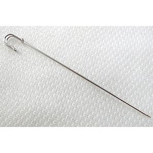 brooch pins, clip, copper, platinum plated, approx 95mm length