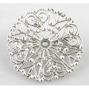 Brooch pins, copper, silver plated, 32mm dia